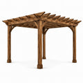 Pergola de jardin en bois massif marron avec toit ajouré, 300 x 300 x 250 cm