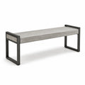 Banc industriel 120 x 35 x 45 cm, assise effet béton gris et structure en métal noir