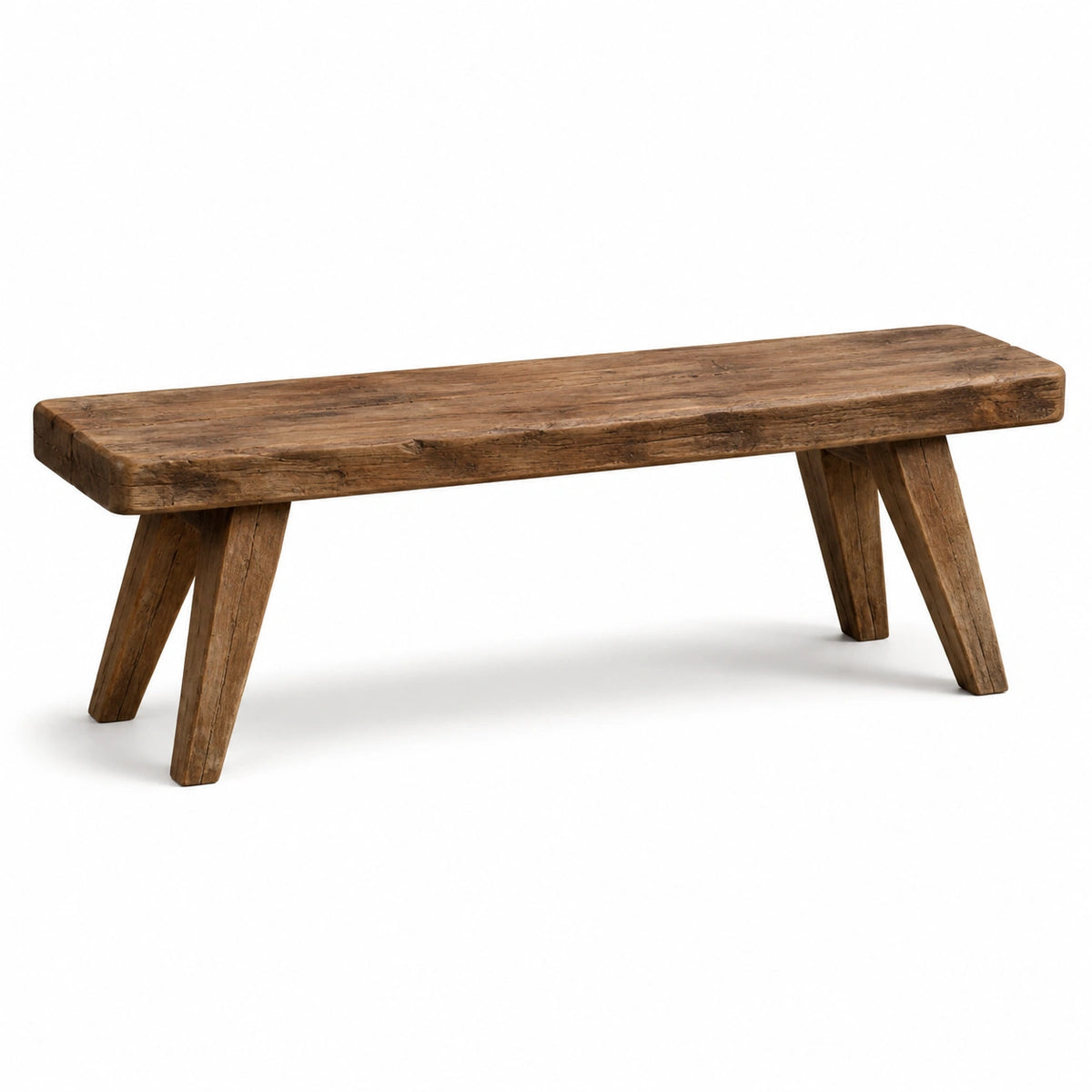 Banc rustique en bois marron, 120 x 35 x 45 cm