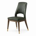 Chaise de salle à manger contemporaine 48 x 56 x 88 cm, vert foncé, marron et doré